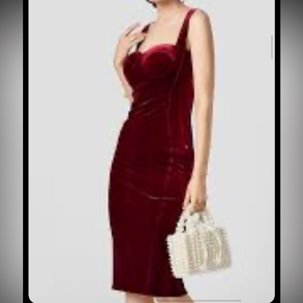 Elegant Red Velvet Dress